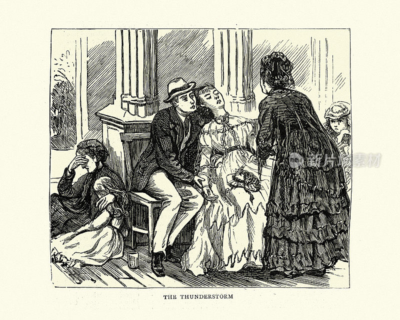 一群疲惫不堪的人，维多利亚时代的19世纪