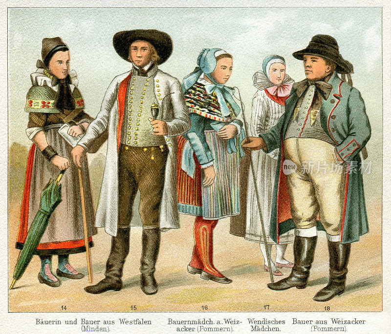 人们在传统服装德国1897