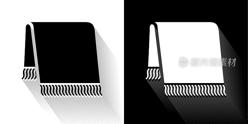 浴巾黑色和白色长阴影图标