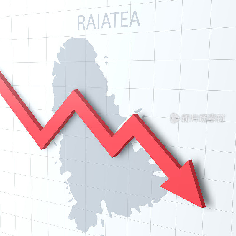 下落的红色箭头与Raiatea地图的背景