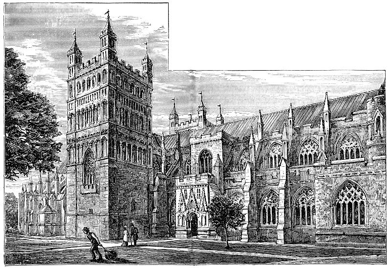 英格兰埃克塞特的圣彼得大教堂――19世纪