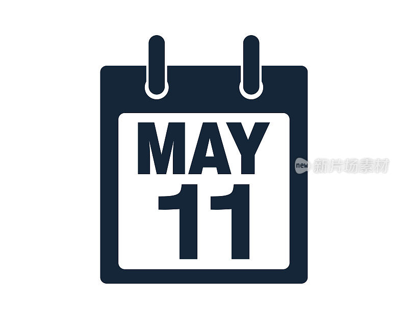 5月11日日历图标股票矢量插图