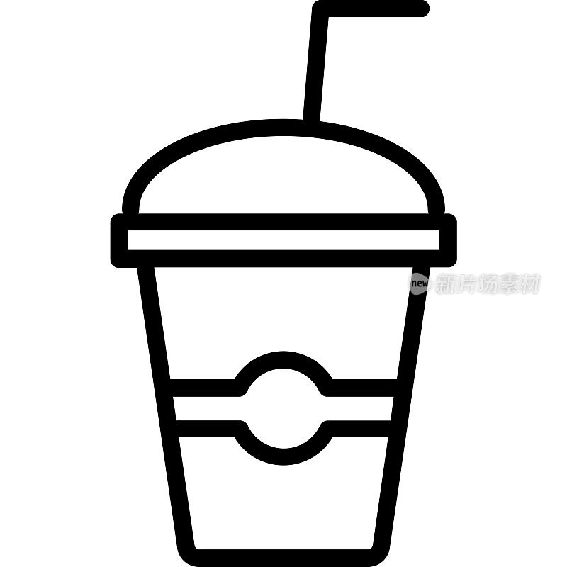 冷咖啡隔离矢量图标，可以很容易地修改或编辑