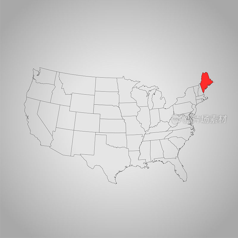 缅因州的地图