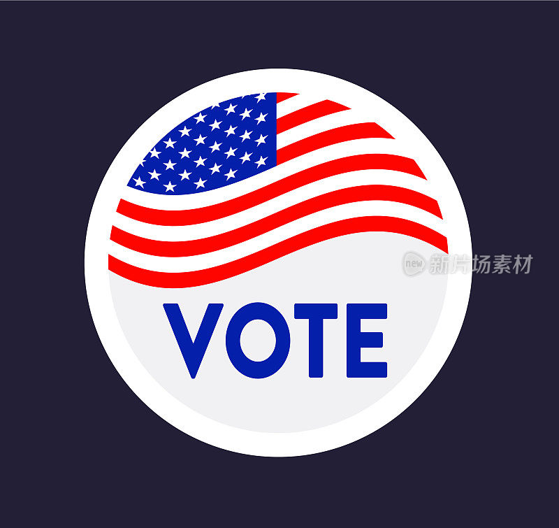 美国选民竞选活动按钮设计采用美国国旗设计元素