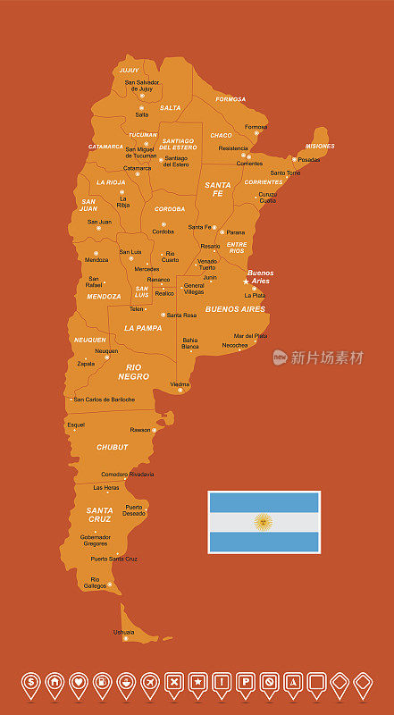阿根廷的地图