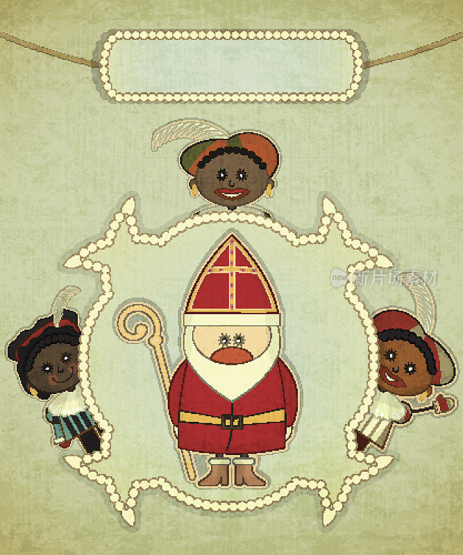 荷兰圣诞老人的圣诞卡片——Sinterklaas