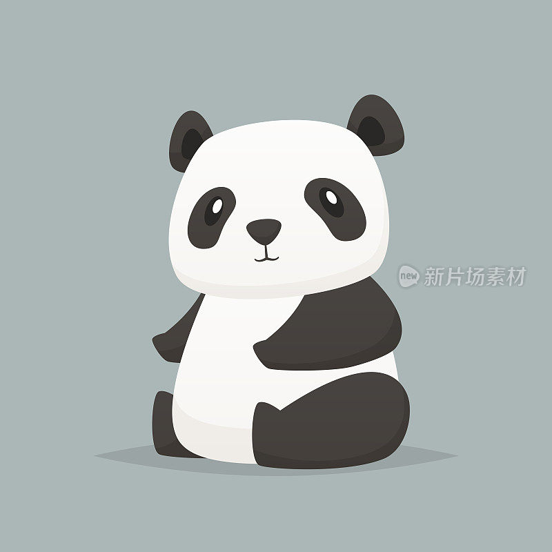 可爱熊猫矢量孤立插图