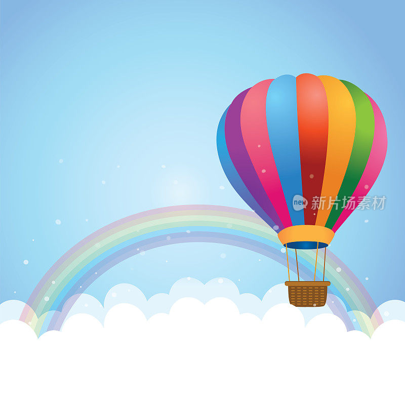 云景与彩虹和热气球