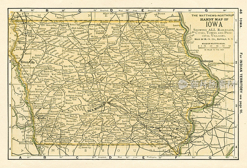 1898年爱荷华州地图