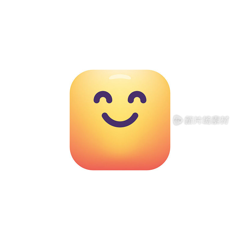 Emoticon设计立方体形状颜色渐变