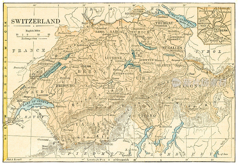 1875年瑞士地图