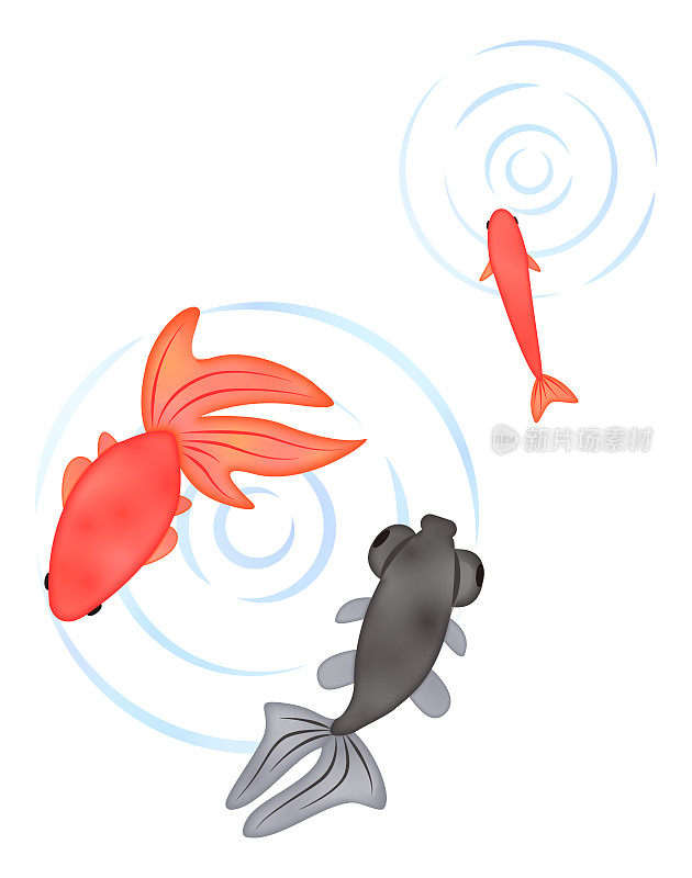 金鱼水彩插画风格