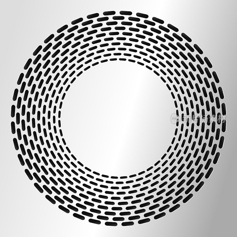 金属表面细长的椭圆形孔，圆盘