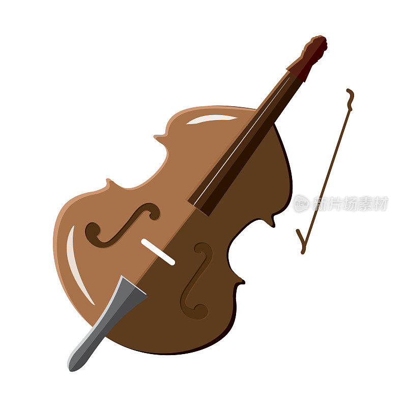 全彩大提琴乐器图标