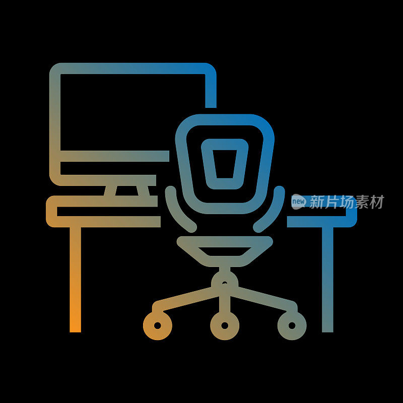 工作空间线图标，轮廓向量符号