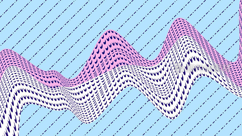 矢量复古背景-波和模式。