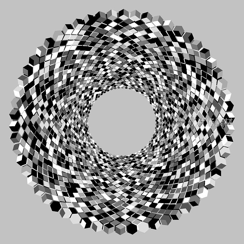 全轨道漩涡模式由随机模式三维立方体