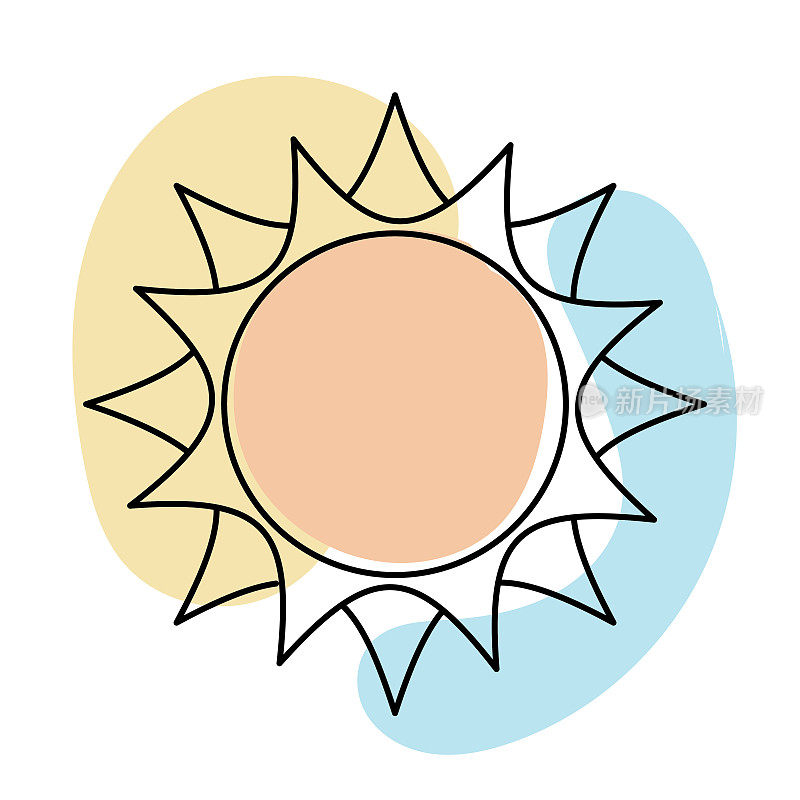 太阳-可爱的细线天文图标