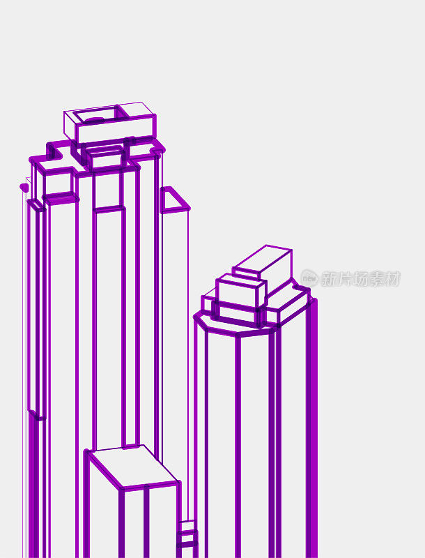 粗体条纹几何建筑结构模型模式