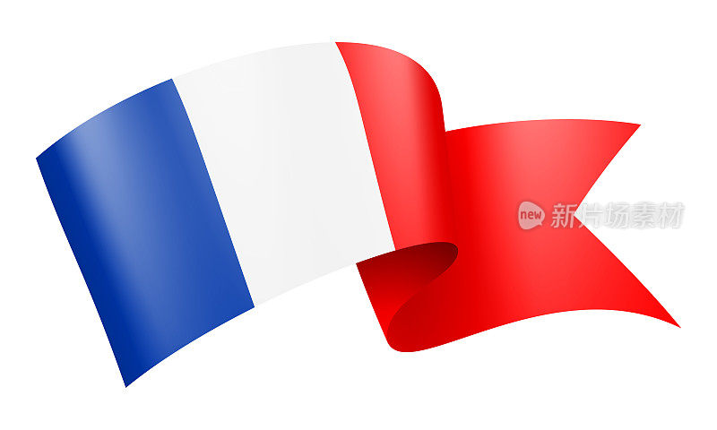 法国国旗丝带-矢量股票插图