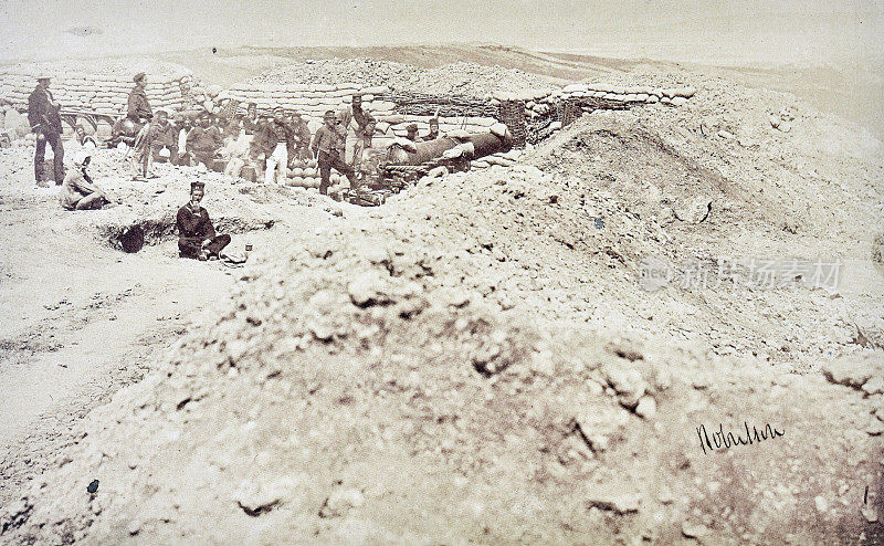 克里米亚，英国炮兵要塞，1855年