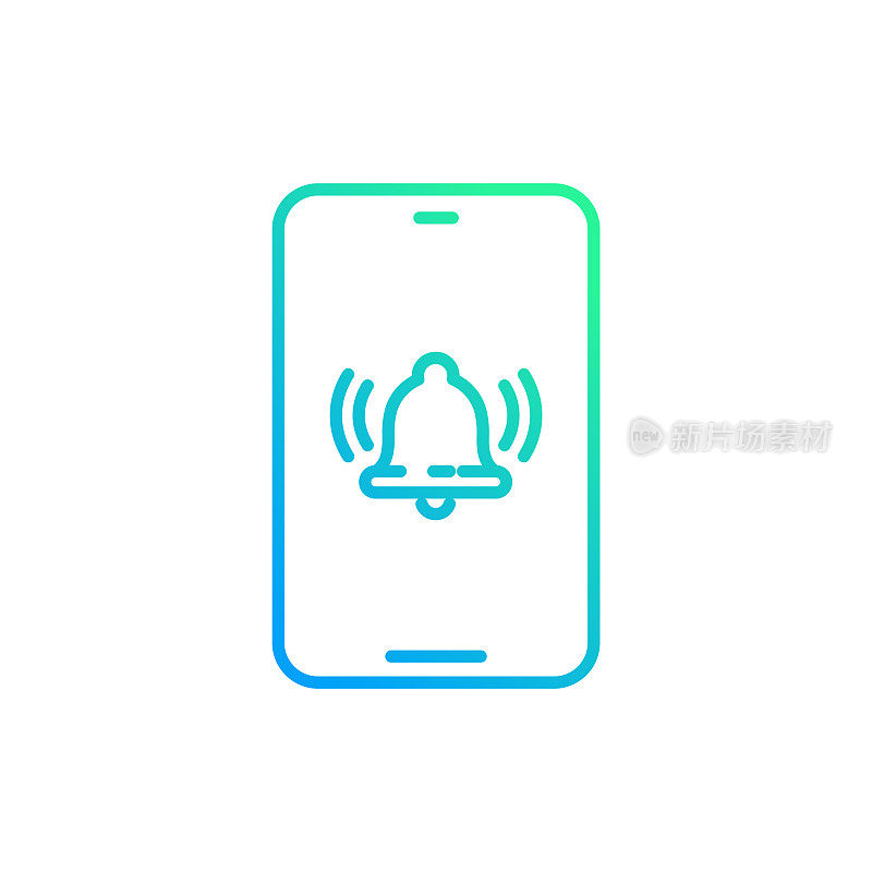提醒报警梯度线图标。Icon适用于网页设计、移动应用、UI、UX和GUI设计。