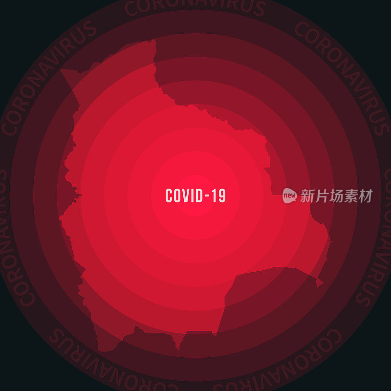 玻利维亚地图与COVID-19的传播。冠状病毒爆发