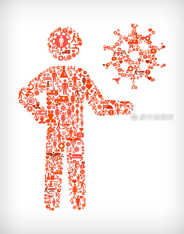 流感冠状病毒图标模式