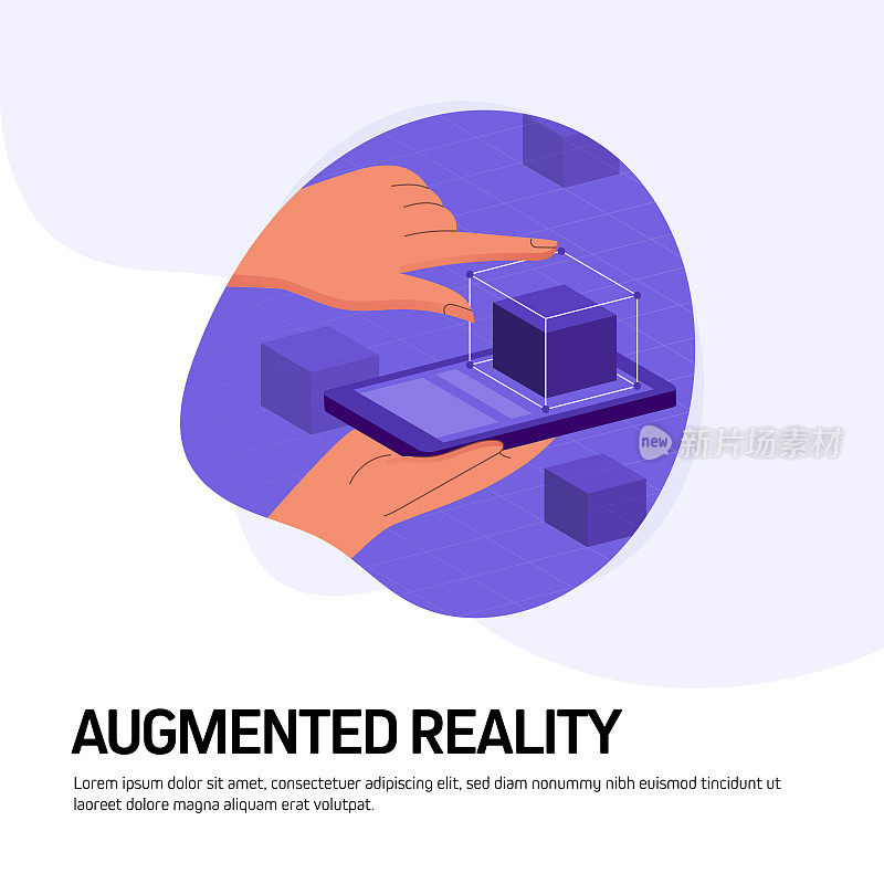 增强现实概念矢量插图网站横幅，广告和营销材料，在线广告，业务演示等。