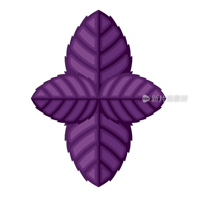 紫色紫苏图标上透明的背景