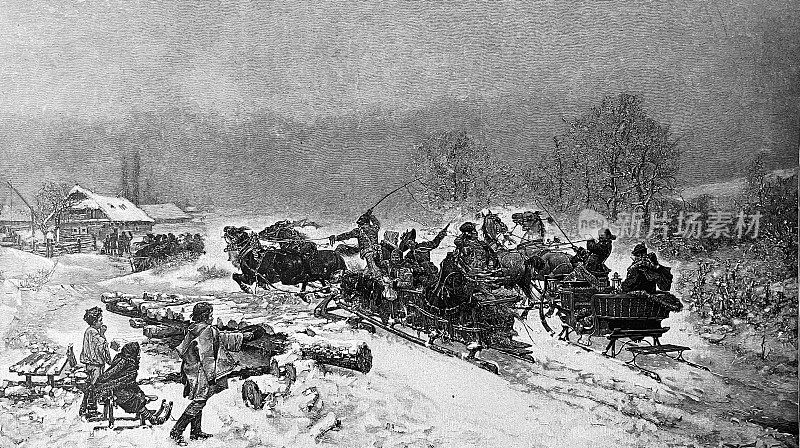 快乐的雪橇驾驶