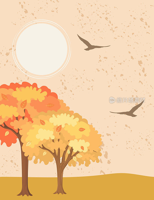 秋天的树木的背景