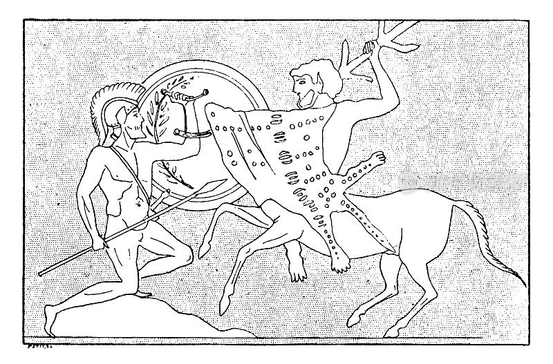 马、骑士和骑兵的古代插图:古希腊