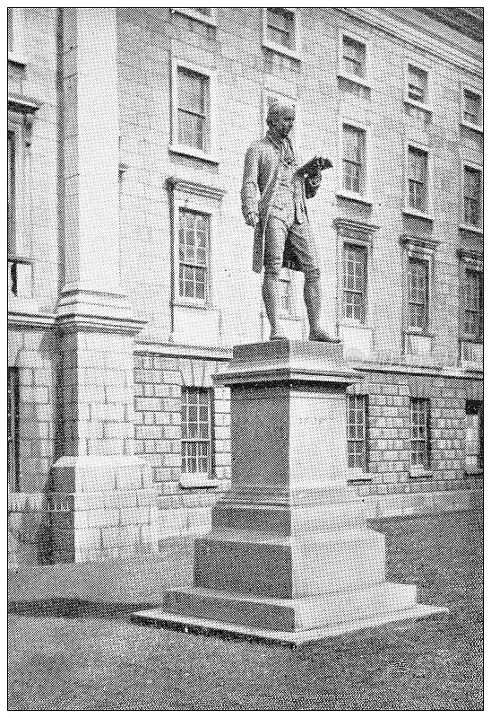 爱尔兰的古董旅行照片:奥利弗・戈德史密斯雕像，都柏林