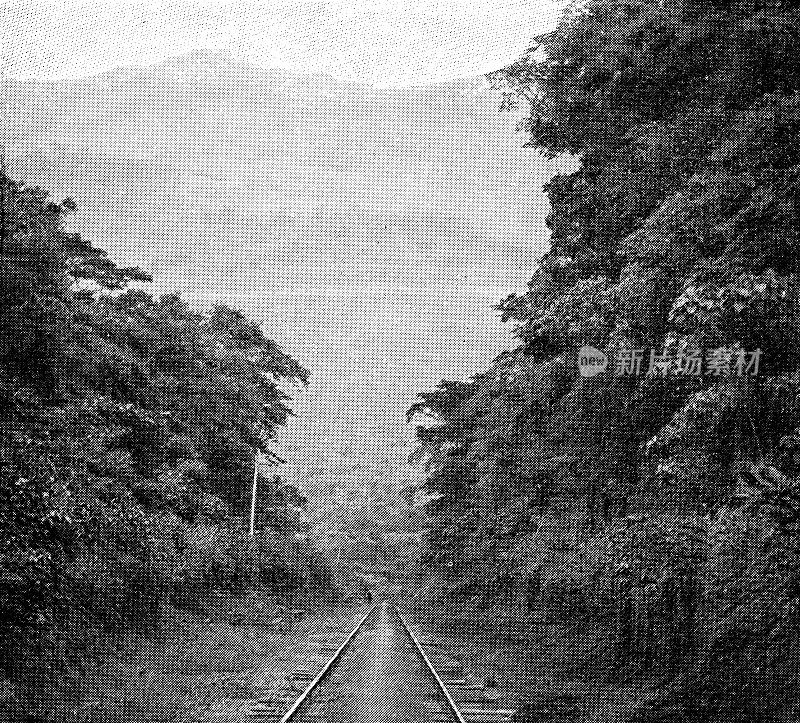 在圣路易斯市马德雷山脉的墨西哥中央铁路火车Potosí，墨西哥，19世纪