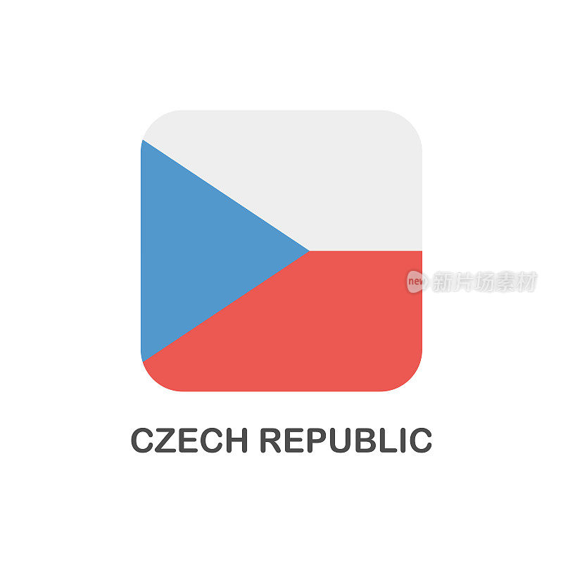 简单的捷克国旗-矢量正方形平面图标