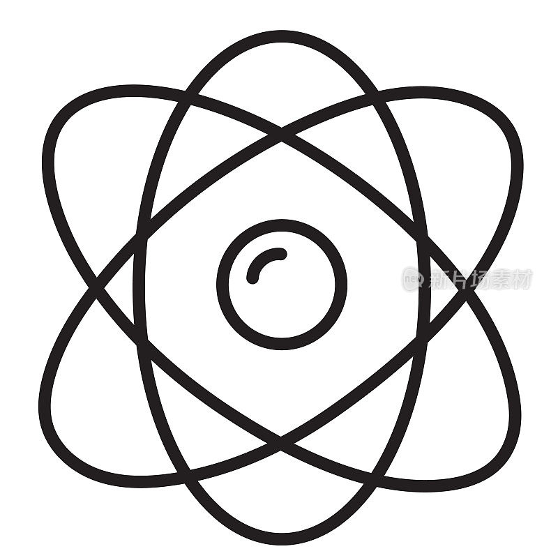 回到学校科学原子图标-可编辑的笔画