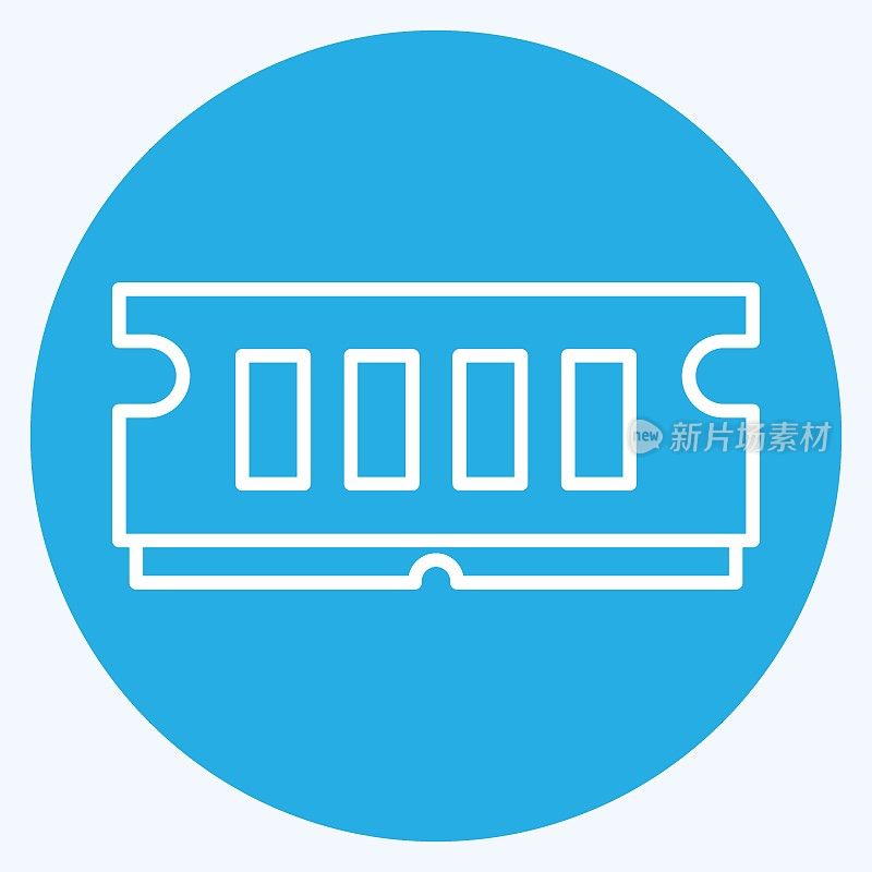 图标RAM。适用于计算机元件符号。蓝眼睛的风格。简单的设计可编辑。设计模板向量。简单的说明