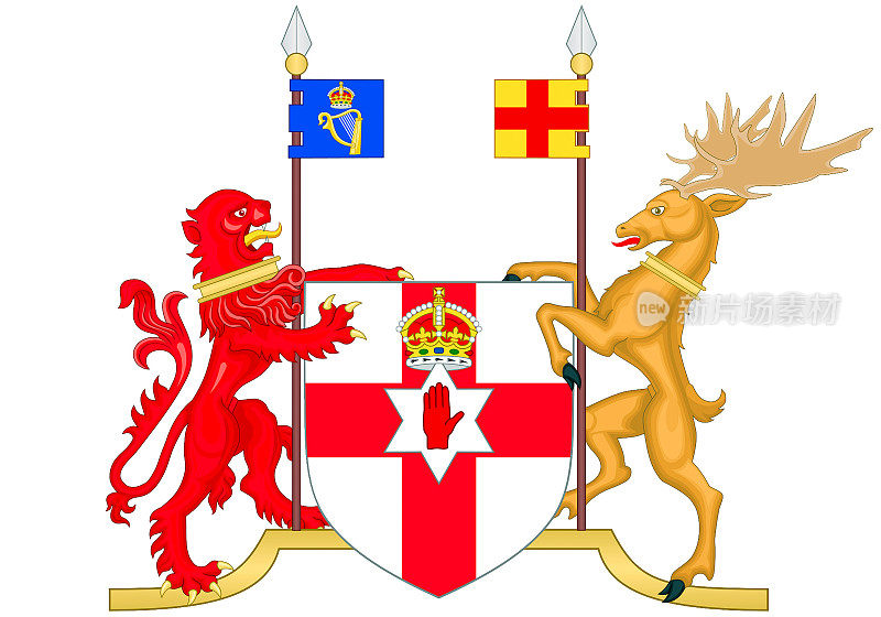 北爱尔兰的盾徽-联合王国。