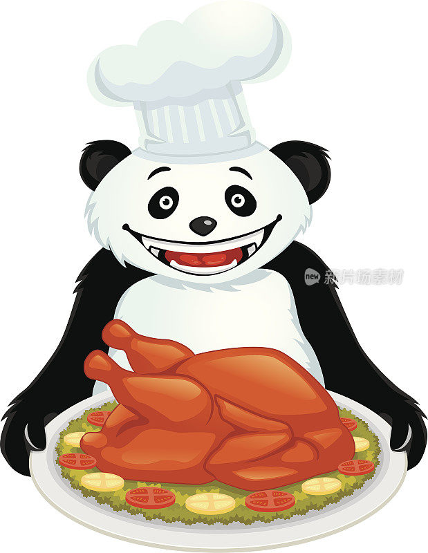 熊猫配烤火鸡