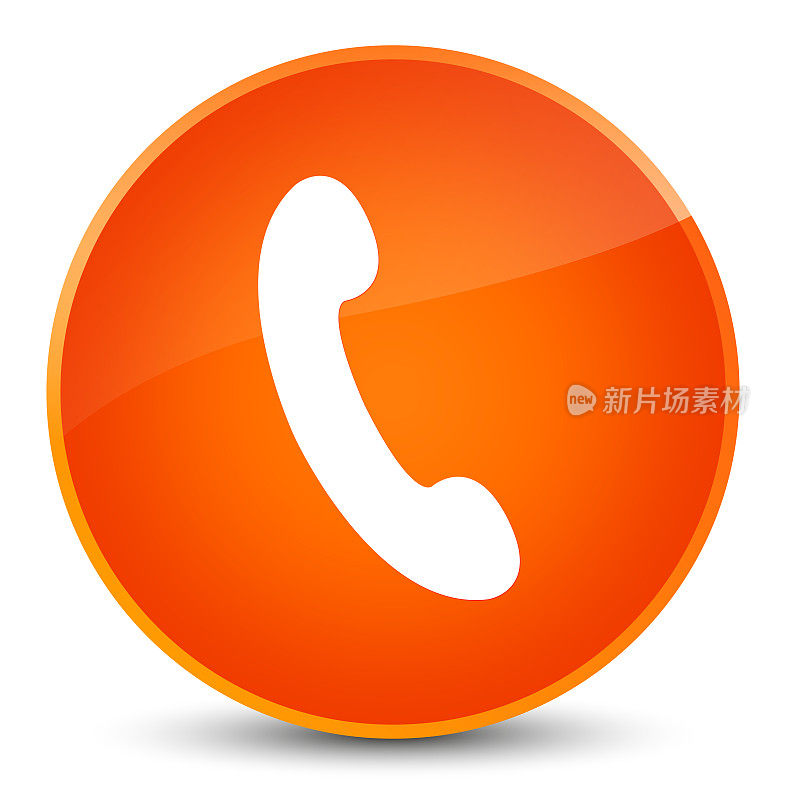 手机图标优雅的橙色圆形按钮