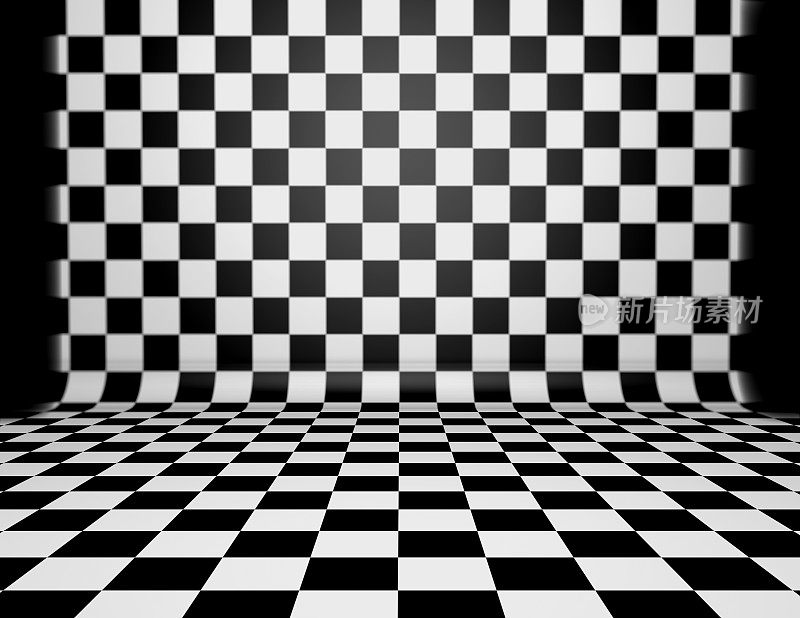 象棋方格黑白纹理。