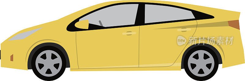 混合动力汽车,黄色的车