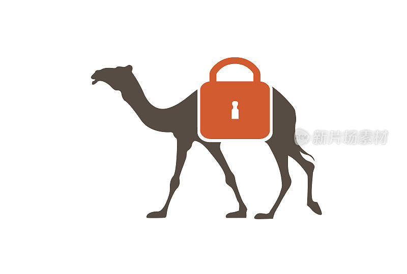 创意骆驼锁设计符号
