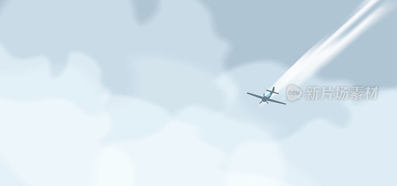 飞机在天上飞，云朵在天上飞