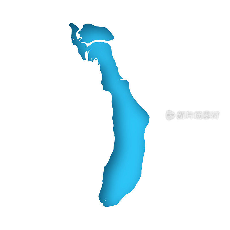 波拉岛地图-白纸，蓝色背景