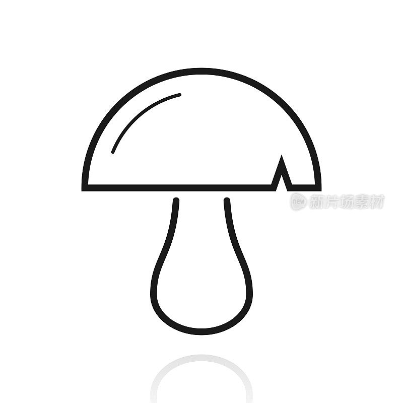 蘑菇。白色背景上反射的图标