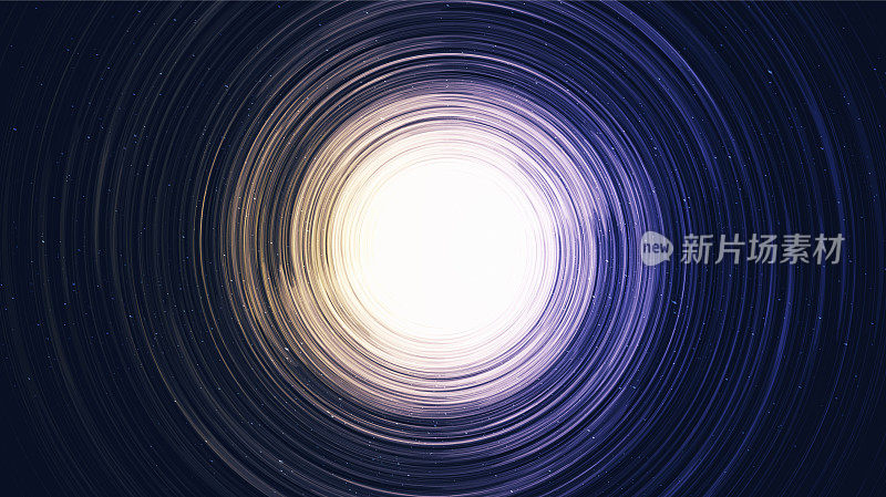 发光螺旋黑洞星系背景与银河系螺旋，宇宙和星空的概念设计，矢量