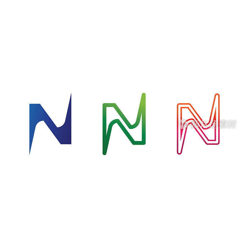 N标志字体公司标志业务和字母初始N设计矢量和字母为标志